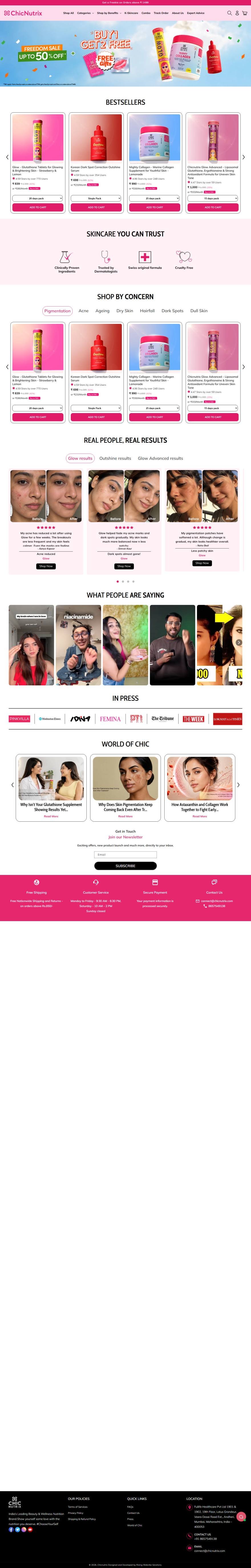 Chicnutrix — Nutraceutical D2C Store