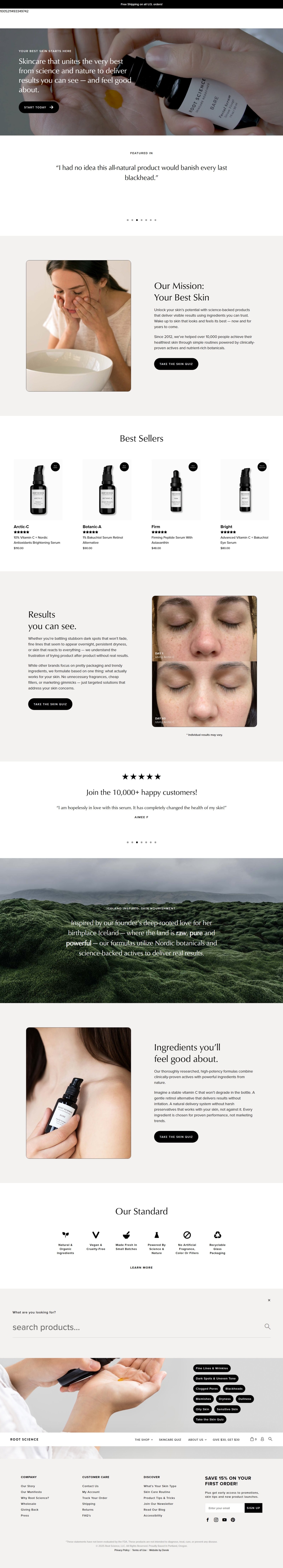 Root Science — Clean Beauty Magento Storefront